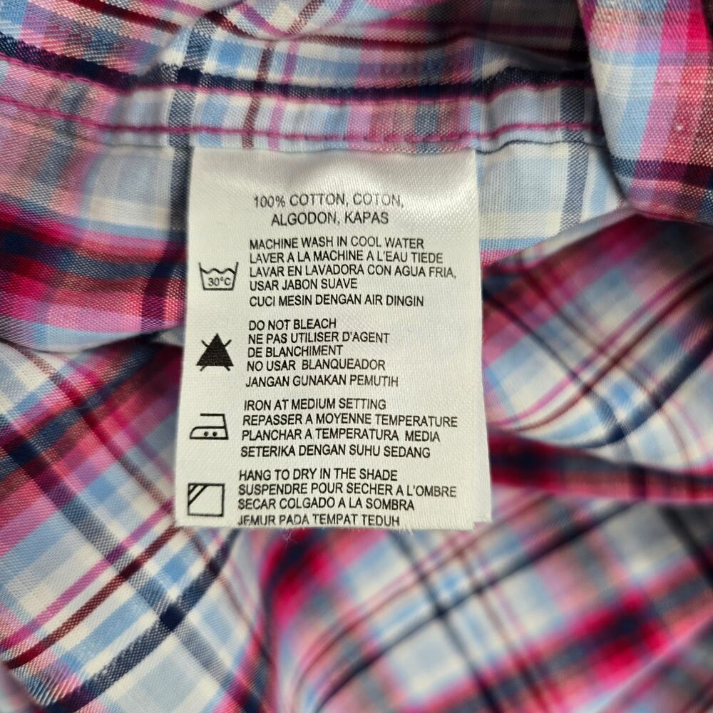 Report Collection Red Plaid Stripe Button Down Sh… - image 6